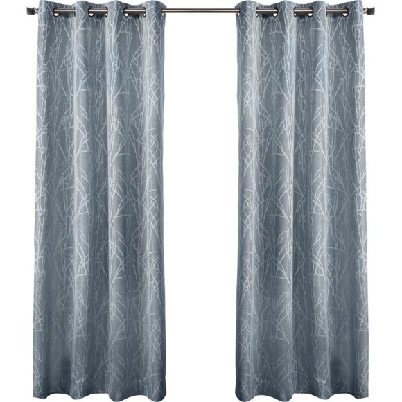 Set of 2 TRENT AUSTIN DESIGN Wygant Curtain Panels Steel Blue 54 in x 96 NEW - Picture 1 of 10